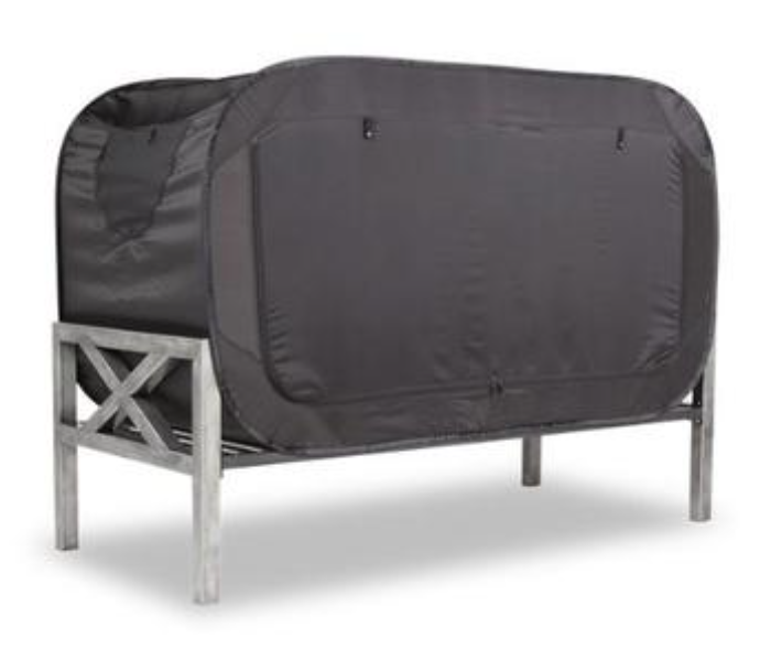 Privacy Pop Bed Tent with Double Side Zippers - Black - Zoom Image 2