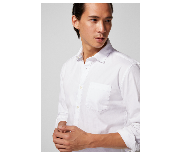 Springfield 027483699 XXL Long Sleeve Plain Shirt for Men - White - Zoom Image 2