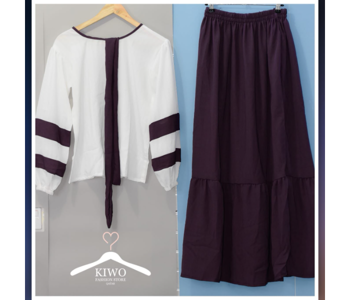 Kiwo KIWO140 XXL Top and Skirt - White and Purple - Zoom Image