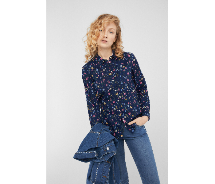 Springfield 679562517 Size 40 Long Sleeve Blouse for Women - Dark Blue - Zoom Image 1