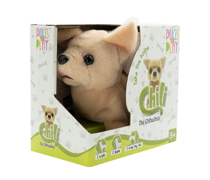 Pugs At Play ST-PAP01 Chilli Dog Toy for Kids - Light Brown - Zoom Image 6