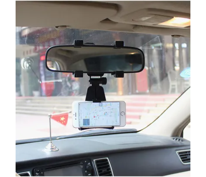 Generic Rear Mirror Mount Phone Holder - Black - Zoom Image 6