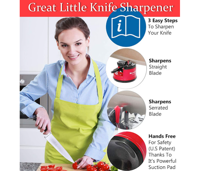 GTC 22000643 Hands-Free Knife Sharpener - Red - Zoom Image 4