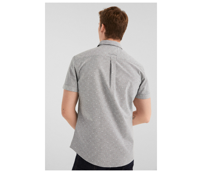 Springfield 037609443 Small Short Sleeve Casual Shirt for Men - Grey - Zoom Image 3