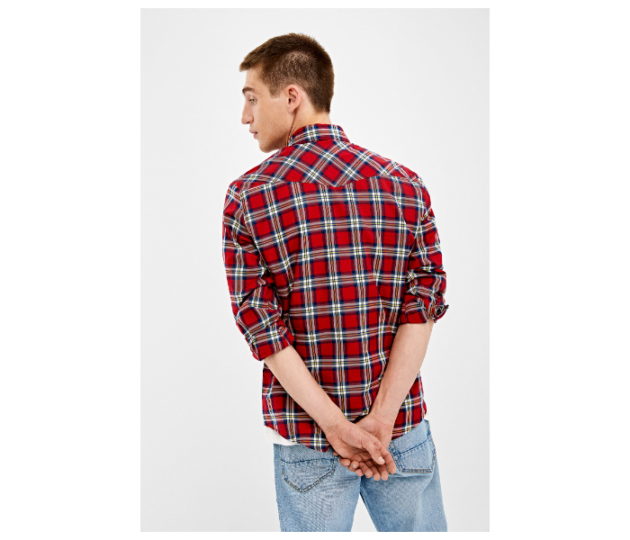 Springfield 033645961 Extra Small Long Sleeve Checked Shirt for Men - Red - Zoom Image 3