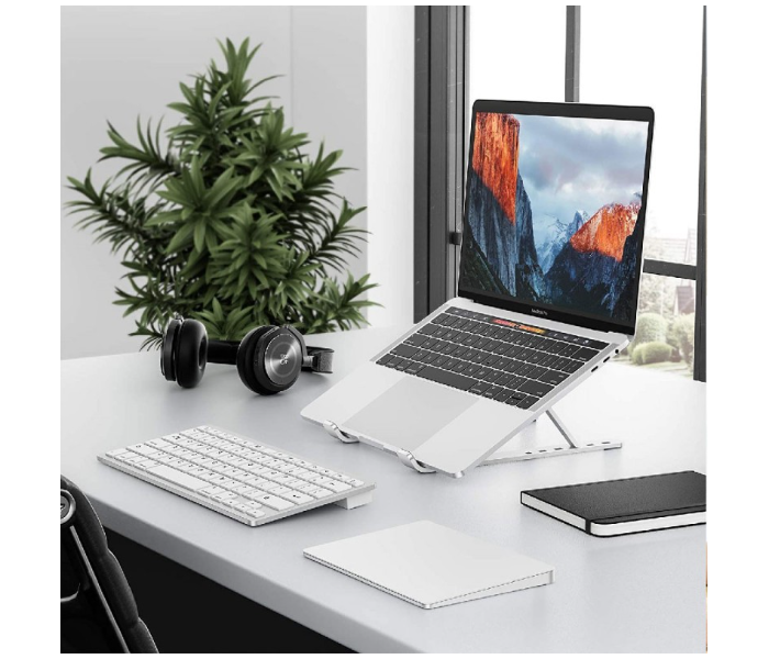 Trands TR-LS021 7 Levels Height Adjustable Aluminium Alloy Laptop Stand - Sliver - Zoom Image 5