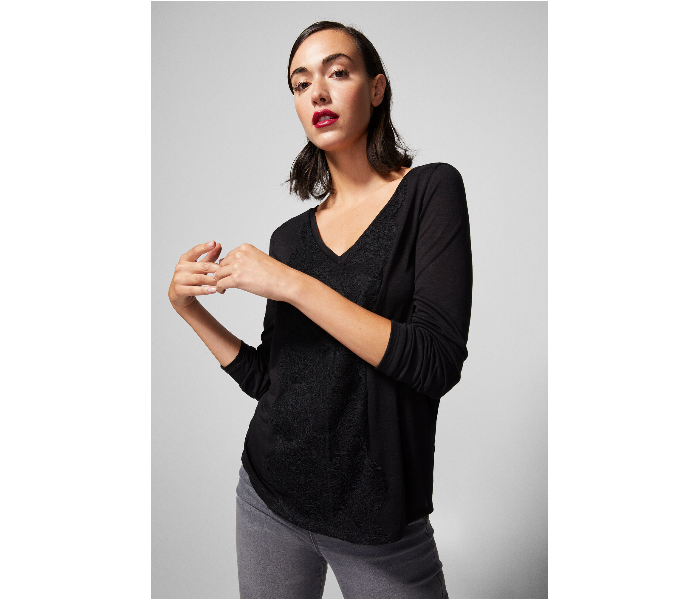 Springfield 676380401 XL Plain Long Sleeve T-Shirt for Women - Black - Zoom Image 1