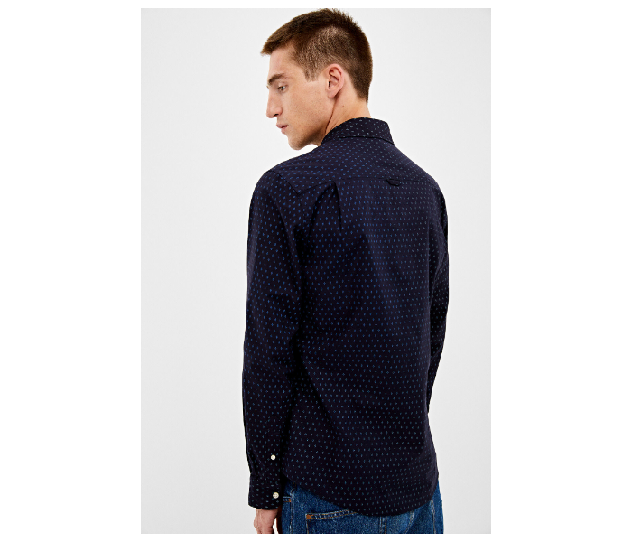 Springfield 028674511 Small Mircoprint Long Sleeve Shirts for Men - Dark Blue - Zoom Image 3