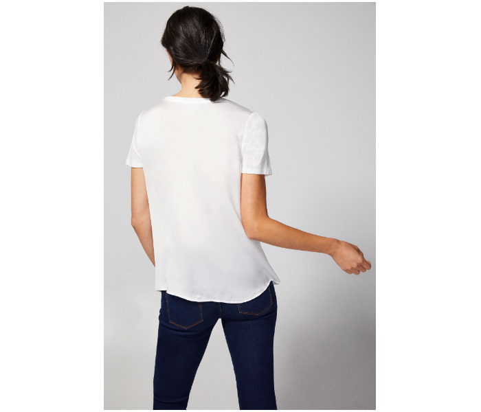 Springfield 273633098 Medium Plain Short Sleeve T-Shirt For Women - White - Zoom Image 3