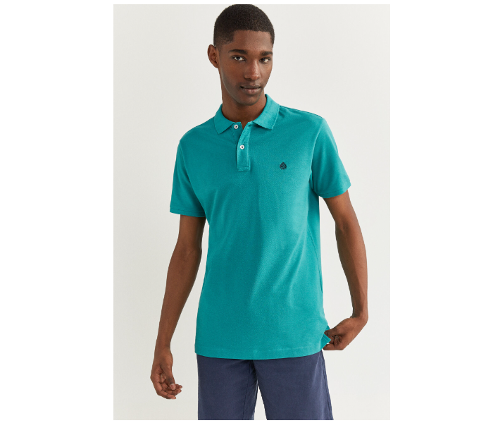 Springfield 143759381 Small Basic Slim Fit Polo Shirt for Men - Blue - Zoom Image 2