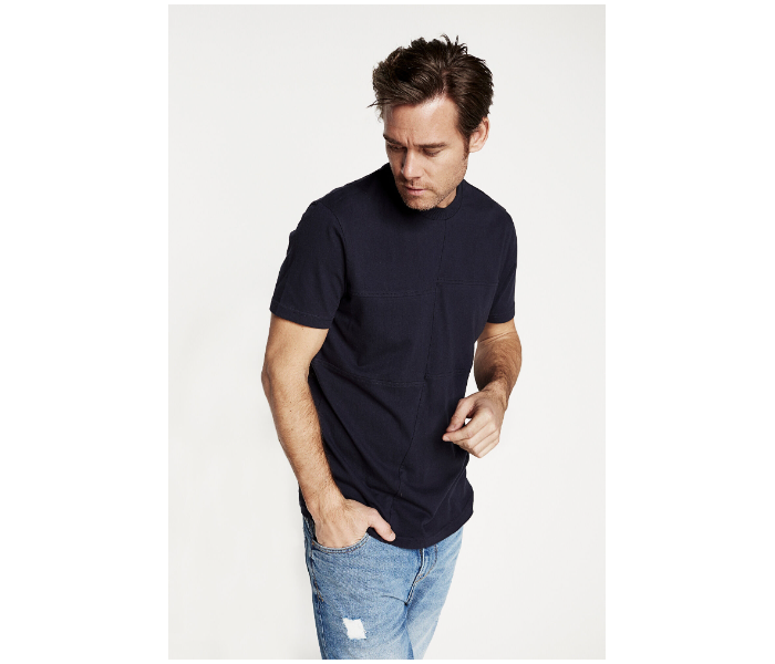 Springfield 328332111 Medium Knitted T-Shirt for Men - Dark Blue - Zoom Image 1