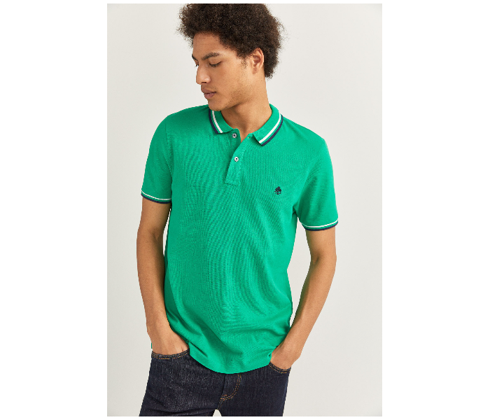 Springfield 143773922 XS Basic Slim Fit Polo Shirt for Men - Green - Zoom Image 2