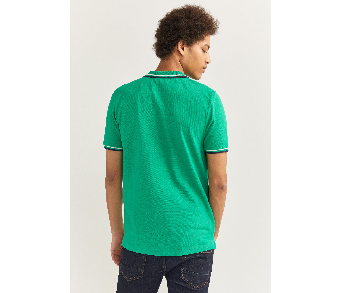 Springfield 143773922 Medium Basic Slim Fit Polo Shirt for Men - Green - Zoom Image 3