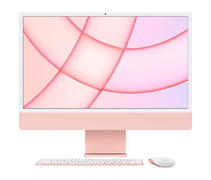 Apple iMac 24 Inch 2021 MGPM3 M1 Chip 8GB RAM 256 SSD - Pink - Zoom Image 1