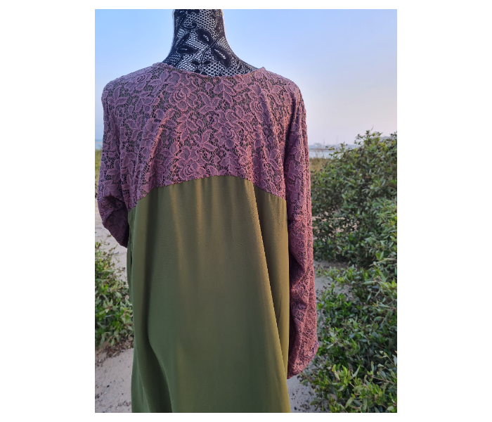 Casting Pearls ILHAM Free Size Formal Wears Street Style Abaya With Outer Pastel Green Jacket - Zoom Image 3