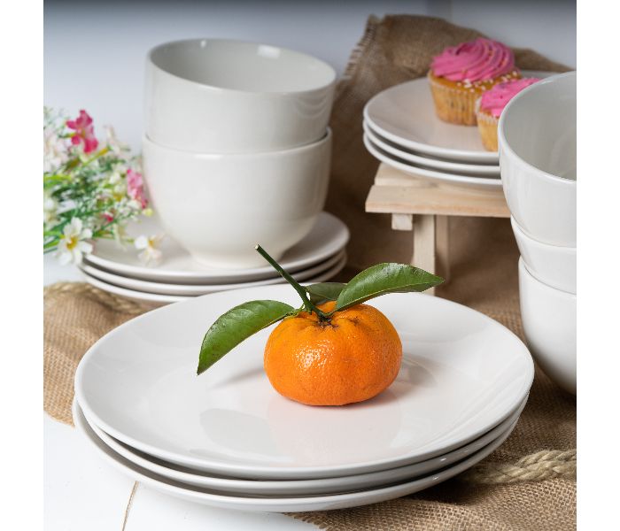 Insiya SV204 18 Piece Superior Quality Porcelain Dinner Set- White - Zoom Image 5