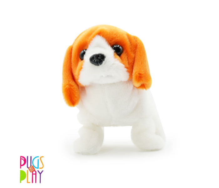 Pugs At Play ST-PAP03 Buddy Dog Toy for Kids - White and Brown - Zoom Image 1