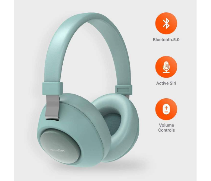 Porodo PD-X1008WLH-GN Bluetooth 5.0 Wireless Over-Ear Headphones with Noise Cancelling - Green - Zoom Image 1