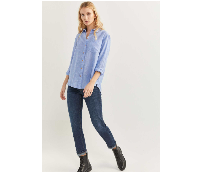 Springfield 679735011 Size 40 Long Sleeve Blouse for Women - Blue - Zoom Image 2