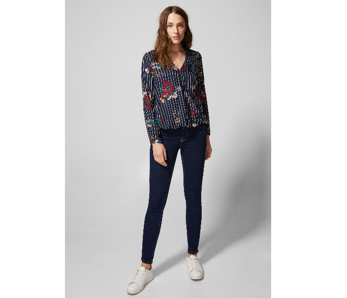 Springfield 679552818 Size 36 Long Sleeve Blouse for Women - Dark Blue - Zoom Image 1