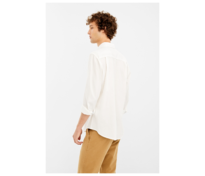 Springfield 027665096 Extra Small Long Sleeve Plain Shirt for Men - Ivory - Zoom Image 3