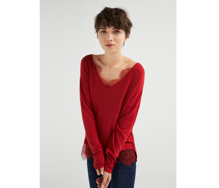 Springfield 676411865 Medium Plain Long Sleeve T-Shirt for Women - Red - Zoom Image 2