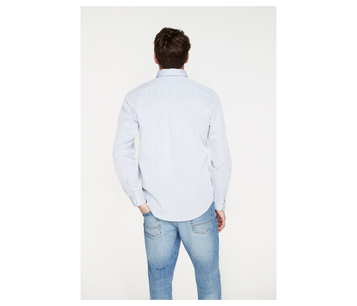 Springfield 027350310 Medium Long Sleeve Plain Shirt for Men - Navy - Zoom Image 3