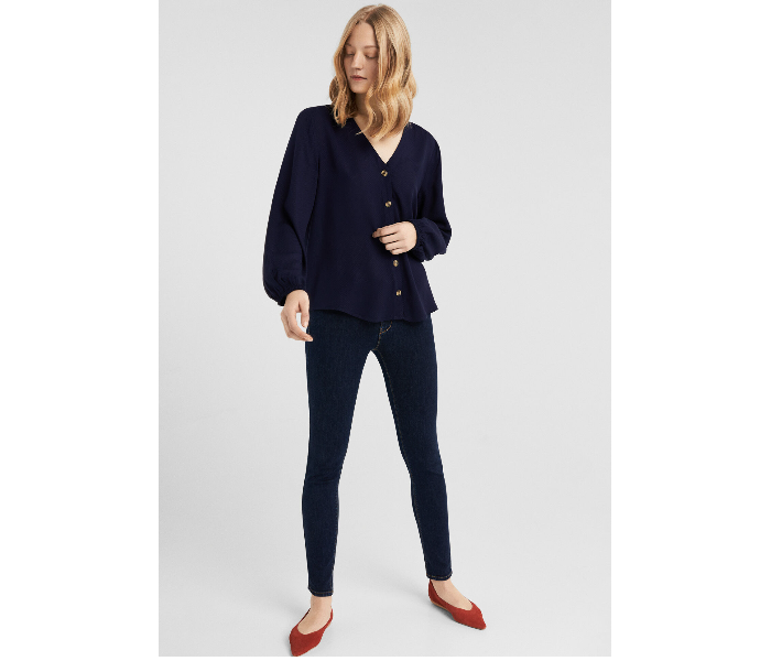 Springfield 679589717 Size 38 Long Sleeve Blouse for Women - Dark Blue - Zoom Image 1