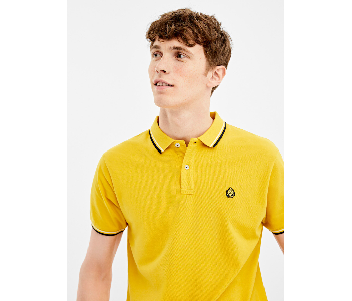 Springfield 143601507 XS Basic Slim Fit Polo Shirt for Men - Yellow - Zoom Image 3