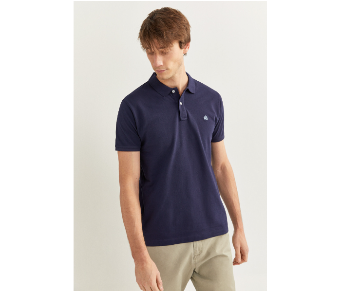 Springfield 143759312 XS Basic Slim Fit Polo Shirt for Men - Medium Blue - Zoom Image 1