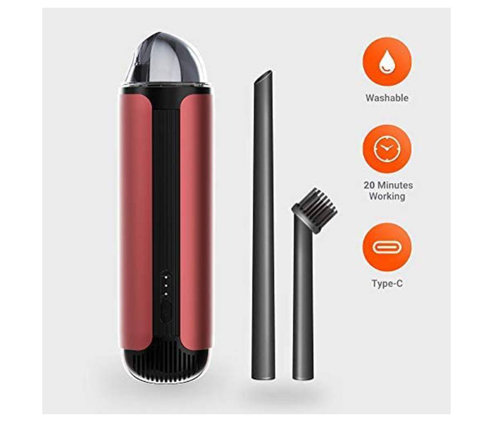 Porodo PD-VACPOR-RD 80W Handheld Portable Cordless Vacuum Cleaner - Red - Zoom Image 2