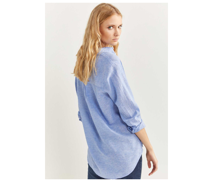 Springfield 679735011 Size 40 Long Sleeve Blouse for Women - Blue - Zoom Image 4