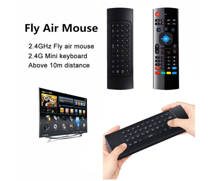 MX3 Air Mouse Mini Wireless Qwerty Keyboard Infrared Remote for Android Smart TV Box - Black - Zoom Image 4