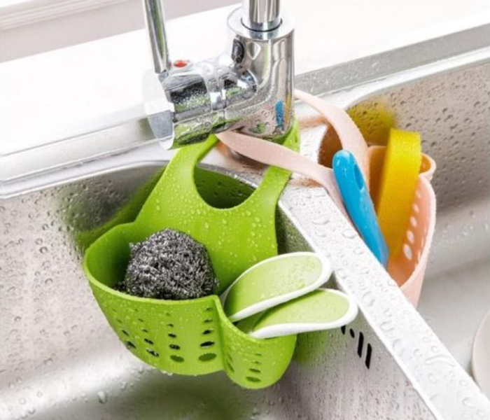 GTC 22000642 2 Pcs Kitchen Sponge Holder Sink Caddy Silicone - Green - Zoom Image 3