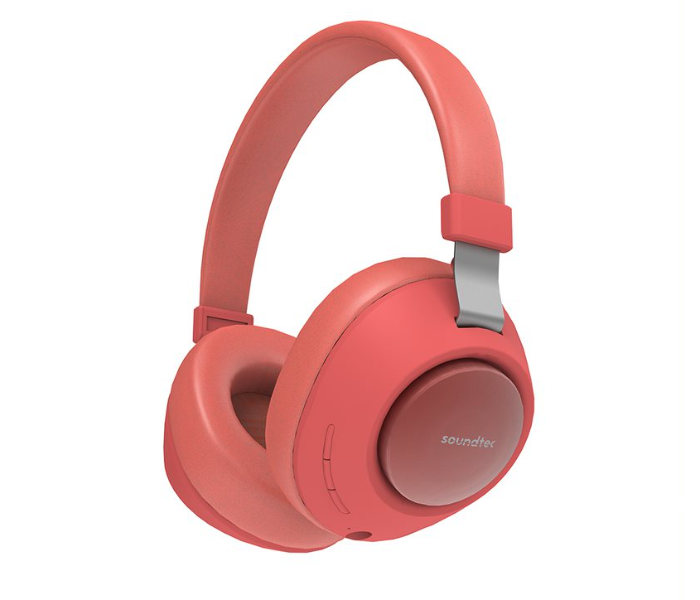 Porodo PD-X1008WLH-RD Bluetooth 5.0 Wireless Over-Ear Headphones with Noise Cancelling - Red - Zoom Image 1