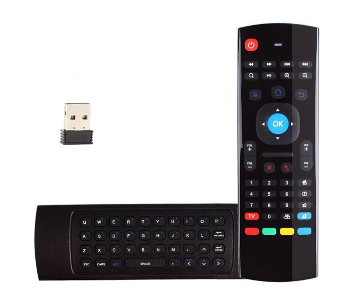 MX3 Air Mouse Mini Wireless Qwerty Keyboard Infrared Remote for Android Smart TV Box - Black - Zoom Image 1