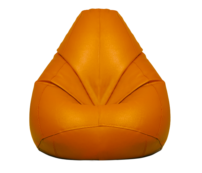 Komfort Factory SIORG-QU Queen Size Leatherette Bean Bag with Filling - Orange - Zoom Image