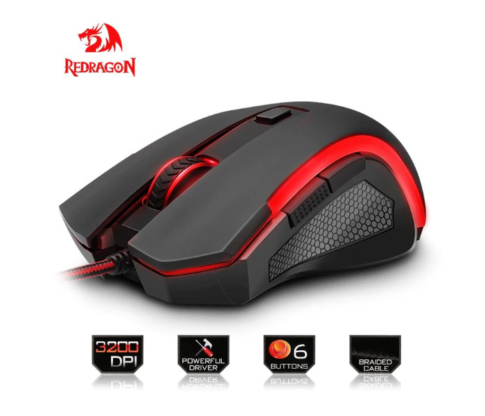 Redragon Nothosaur M606 Wired Laser Gaming Mouse - Black - Zoom Image 2