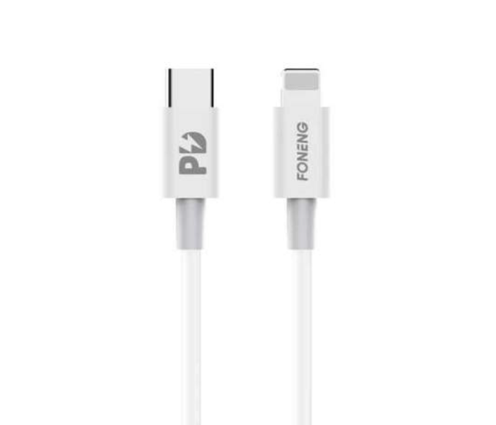 Foneng X31 PD 1 Meter 18W Quick Charge USB-C to Lightning Cable - White - Zoom Image 1