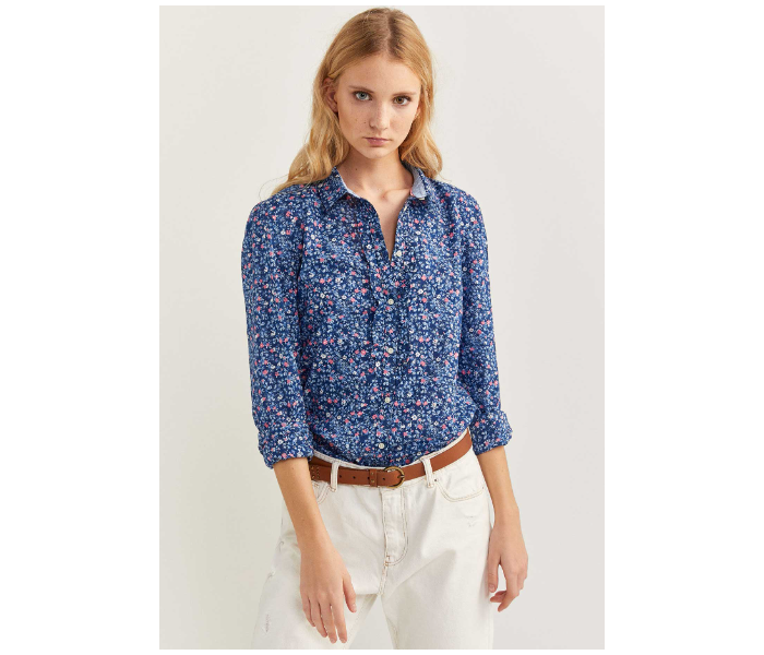 Springfield 679722914 Size 34 Long Sleeve Blouse for Women - Blue - Zoom Image 1