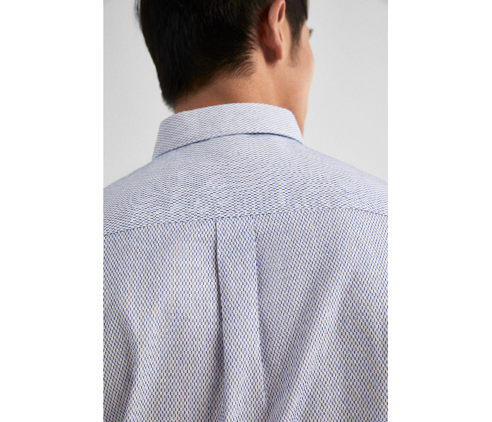 Springfield 151546212 XS Long Sleeve Stipped Business Shirt for Men - Medium Blue - Zoom Image 3