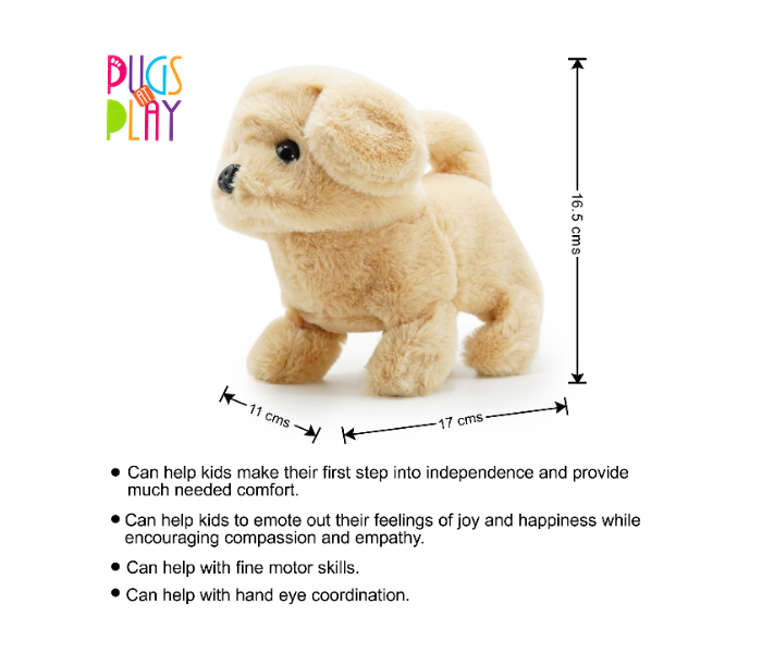 Pugs At Play ST-PAP05 Goldie Dog Toy for Kids - Beige - Zoom Image 5