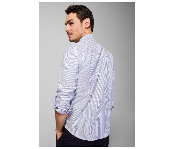 Springfield 094492011 XS Long Sleeve Casual Stripped Shirt for Men - Light Blue - Zoom Image 3