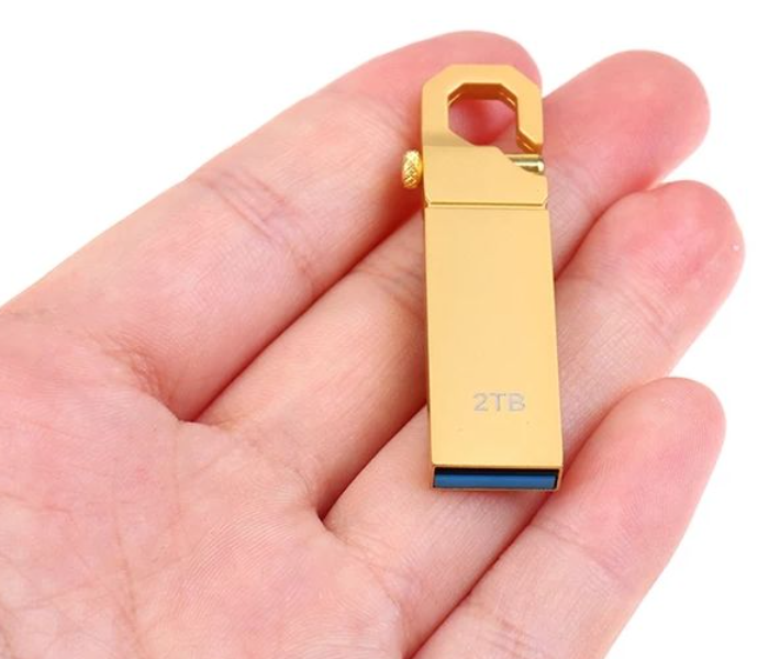 2TB USB Flash Pen Drive 2.0 - Gold - Zoom Image 1