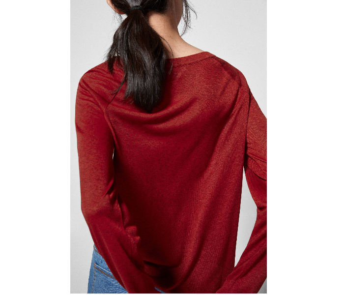 Springfield 676408835 Medium Plain Long Sleeve T-Shirt for Women - Dark Red - Zoom Image 4