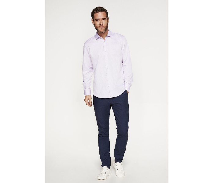 Springfield 151340082 XS Long Sleeve Stipped Business Shirt for Men - Blue and Pink - Zoom Image 1