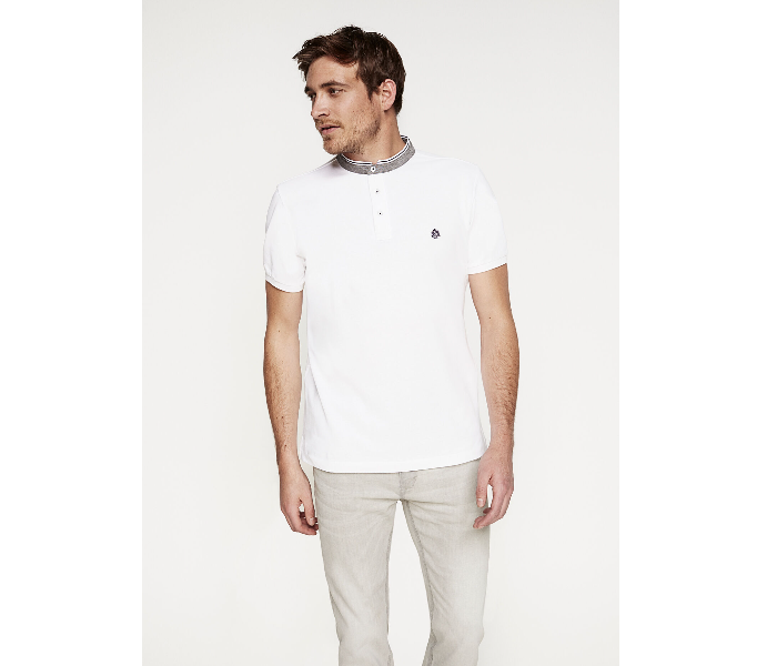 Springfield 143351299 XS Basic Slim Fit Polo Shirt for Men - White - Zoom Image 3