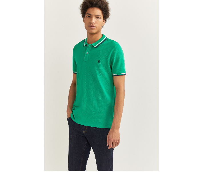 Springfield 143773922 XXXL Basic Slim Fit Polo Shirt for Men - Green - Zoom Image 1