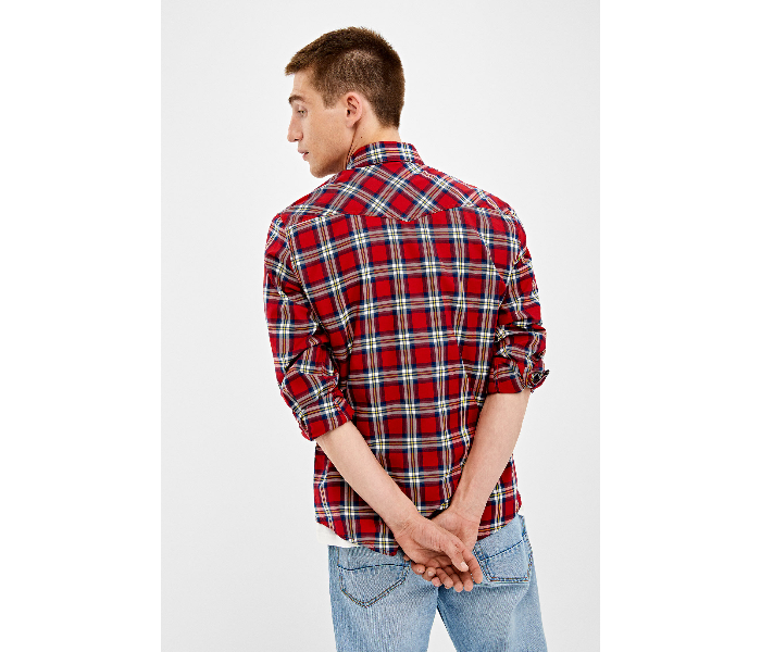 Springfield 033645961 XXXL Long Sleeve Checked Shirt for Men - Red - Zoom Image 3