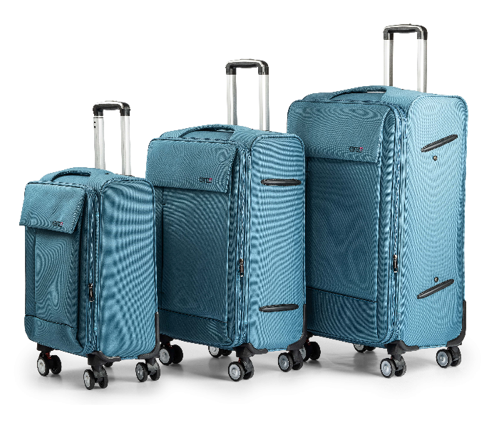 Kenza SV362 3 Piece Drift Softside Expandable Luggage Bag Set with Built-In TSA Lock and Spinner Wheels - Blue - Zoom Image 1